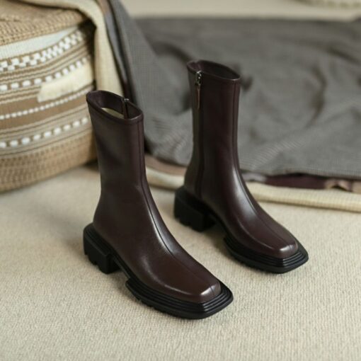 Buy CHIKO Shanie Square Toe Block Heels Ankle Boots online shopping cheap
