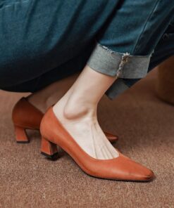 CHIKO Shanigua Square Toe Block Heels Pumps Shoes