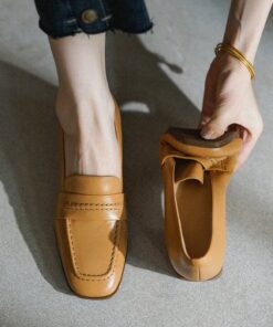 CHIKO Shanigue Square Toe Block Heels Loafers Shoes