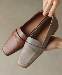 CHIKO Shanise Square Toe Block Heels Loafers Shoes