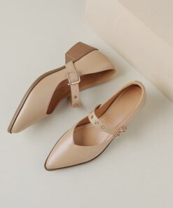 CHIKO Shanteca Pointy Toe Block Heels Mary Jane Shoes