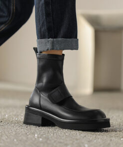 CHIKO Shanti Round Toe Block Heels Ankle Boots