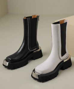 CHIKO Shantille Square Toe Block Heels Ankle Boots