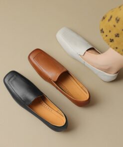 CHIKO Shatoya Square Toe Block Heels Loafer Flats