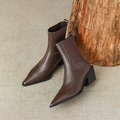 Buy CHIKO Sienna Pointy Toe Block Heels Ankle Boots online shopping cheap