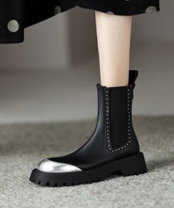CHIKO Silvina Round Toe Block Heels Ankle Boots