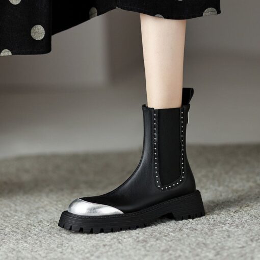 Buy CHIKO Silvina Round Toe Block Heels Ankle Boots online shopping cheap