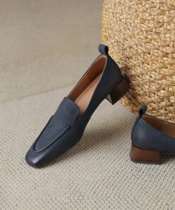 CHIKO Sueann Square Toe Block Heels Loafers Shoes