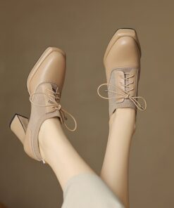 CHIKO Sugar Square Toe Block Heels Oxfords Shoes