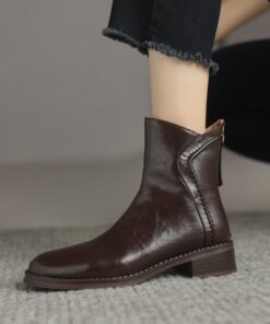 CHIKO Summer Round Toe Block Heels Ankle Boots