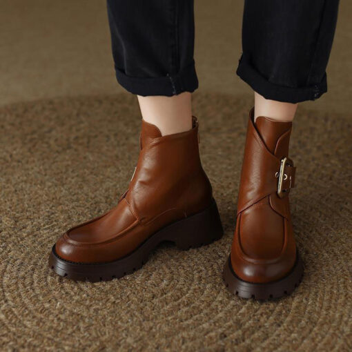 Buy CHIKO Suyapa Round Toe Block Heels Ankle Boots online shopping cheap