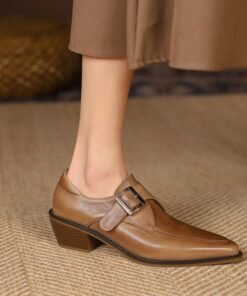 CHIKO Tabia Pointy Toe Block Heels Oxfords Shoes