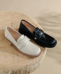 CHIKO Taini Square Toe Block Heels Loafers Shoes