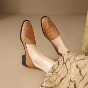 CHIKO Takira Round Toe Block Heels Loafers Shoes