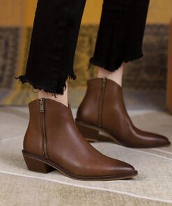 CHIKO Tambo Pointy Toe Block Heels Ankle Boots