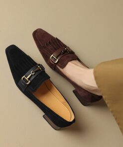 CHIKO Tamila Square Toe Block Heels Loafers Shoes