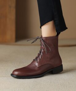 CHIKO Taneisha Round Toe Block Heels Ankle Boots