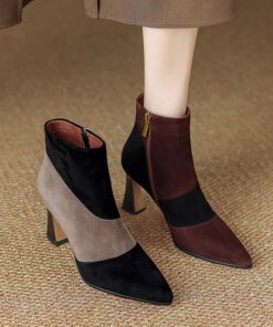 CHIKO Tanesha Pointy Toe Chunky Heels Ankle Boots