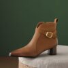 Buy CHIKO Teodomira Square Toe Block Heels Ankle Boots online shopping cheap