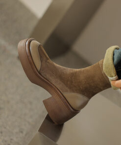 CHIKO Tocarra Round Toe Block Heels Ankle Boots