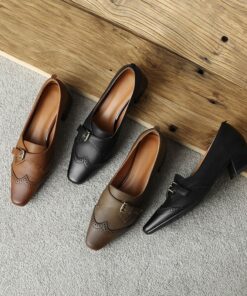 CHIKO Tuyen Square Toe Block Heels Oxfords Shoes
