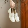 Buy CHIKO Una Square Toe Block Heels Loafers Shoes online shopping cheap