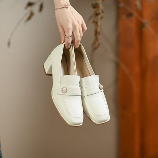 Buy CHIKO Una Square Toe Block Heels Loafers Shoes online shopping cheap