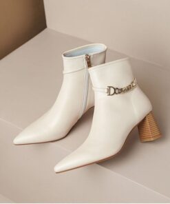 CHIKO Usoa Pointy Toe Block Heels Ankle Boots