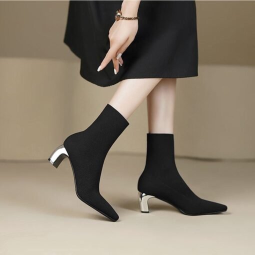 Buy CHIKO Valencia Square Toe Curve Heels Ankle Boots online shopping cheap