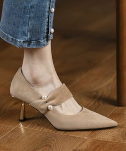 CHIKO Venessa Pointy Toe Kitten Heels Mary Jane Shoes