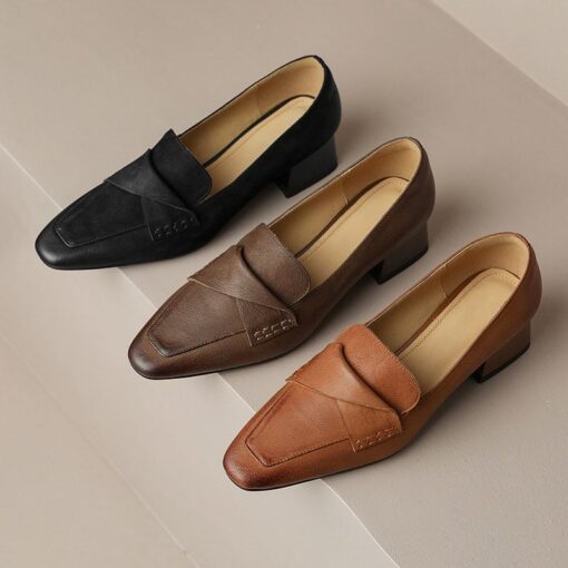 Buy CHIKO Ventura Square Toe Block Heels Loafers Shoes online shopping cheap