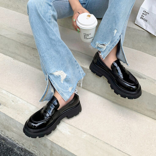 Buy CHIKO Veredigna Round Toe Block Heels Loafers Shoes online shopping cheap