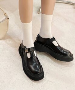 CHIKO Veridiana Round Toe Block Heels T-Strap Shoes