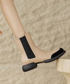 CHIKO Vianey Round Toe Block Heels Ankle Boots