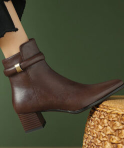 CHIKO Vianna Pointy Toe Block Heels Ankle Boots