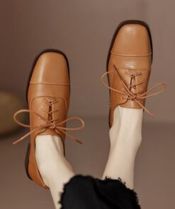 CHIKO Xevera Square Toe Block Heels Oxfords Shoes