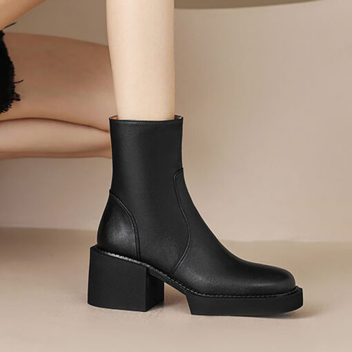 Buy CHIKO Ximena Square Toe Block Heels Ankle Boots online shopping cheap