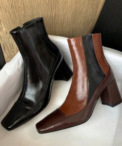 CHIKO Yaneli Square Toe Block Heels Ankle Boots