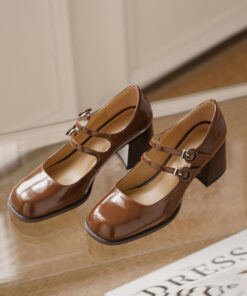CHIKO Yasmen Square Toe Block Heels Mary Jane Shoes