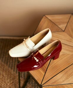 CHIKO Yenene Square Toe Block Heels Loafers Shoes