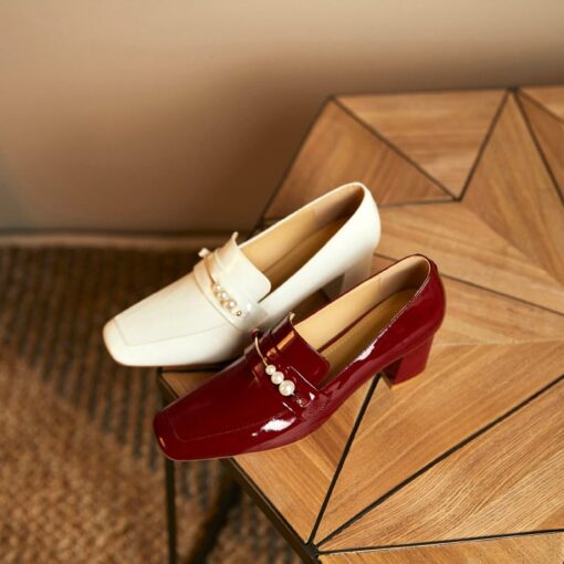 Buy CHIKO Yenene Square Toe Block Heels Loafers Shoes online shopping cheap