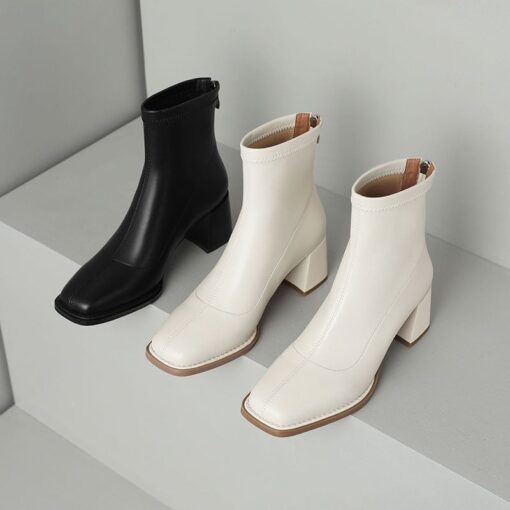 Buy CHIKO Ynez Square Toe Block Heels Ankle Boots online shopping cheap