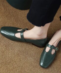 CHIKO Zainabu Square Toe Block Heels T-Strap Shoes