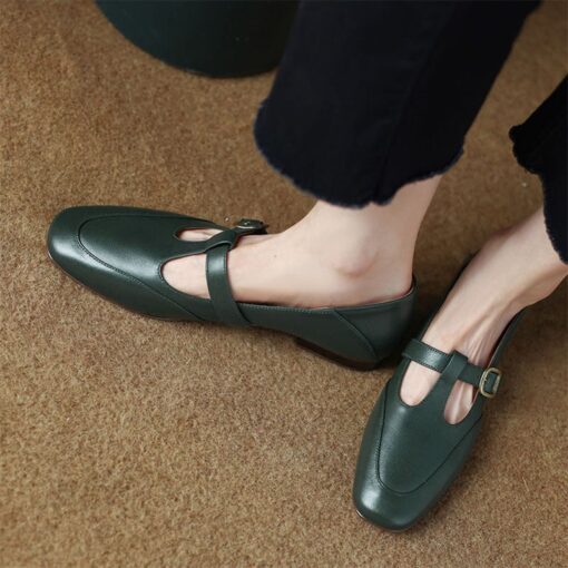 Buy CHIKO Zainabu Square Toe Block Heels T-Strap Shoes online shopping cheap