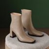 Buy CHIKO Zawadi Square Toe Block Heels Ankle Boots online shopping cheap