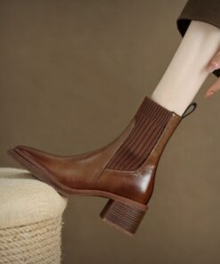 CHIKO Zina Round Toe Block Heels Ankle Boots