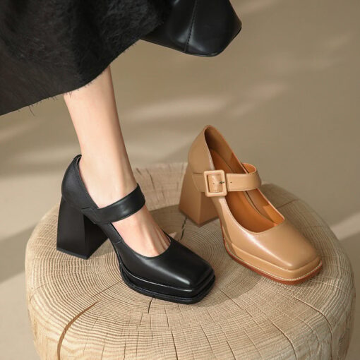 Buy CHIKO Zonta Square Toe Block Heels Mary Jane Shoes online shopping cheap
