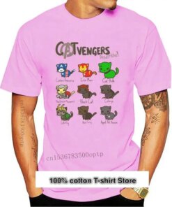 Camiseta Retro Unisex de catvengadores para hombre y mujer, camisa de cómic, gato, gatito, regalo genial, 2535
