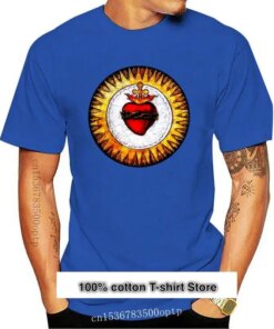 Camiseta Vintage para hombre y mujer, ropa para hombre, corazón sagrado de Jesús, t-shirt-4890A