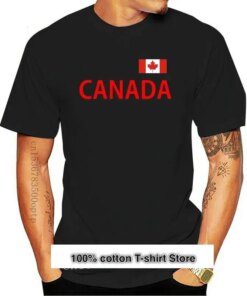 Camiseta con estampado de bandera de Canadá para mujer, camiseta negra, roja, S a XL, Canadá, Canadá, (1)